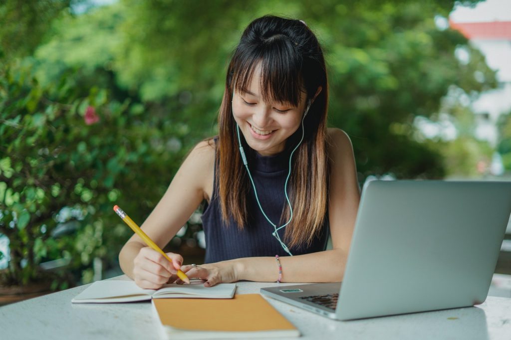 Woman writting