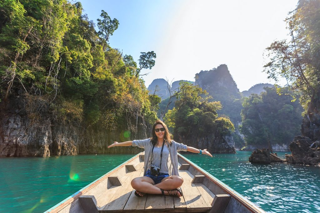 Woman in a boat