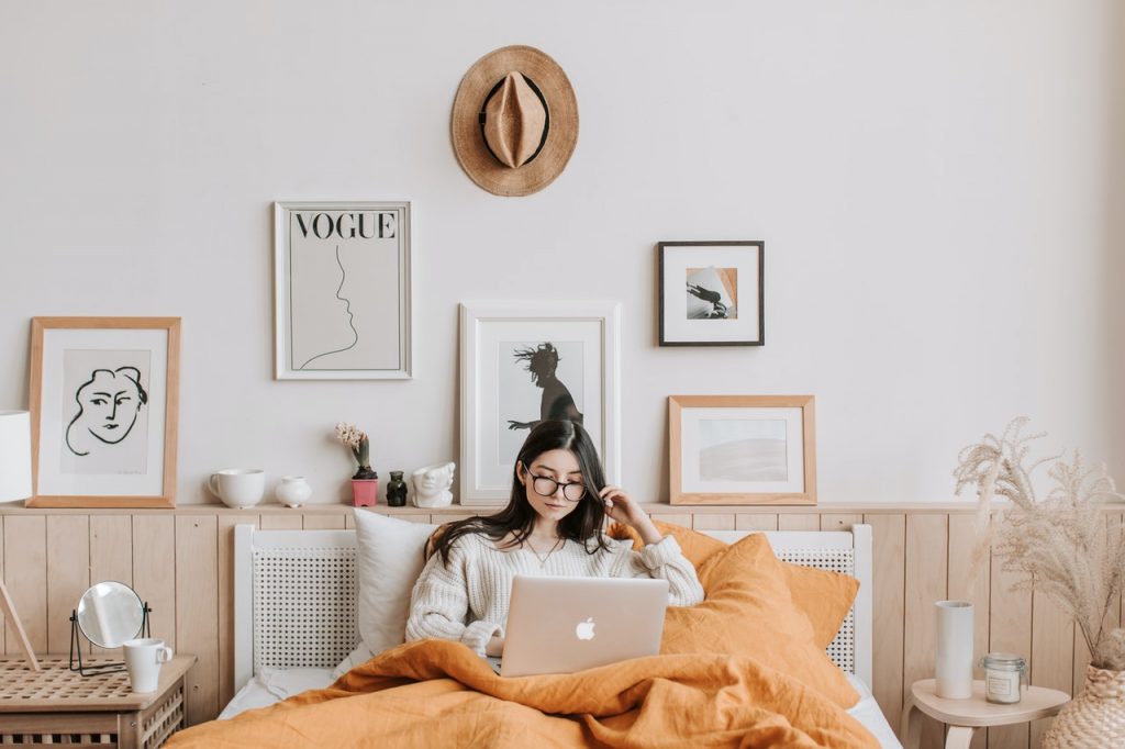 Woman using a laptop